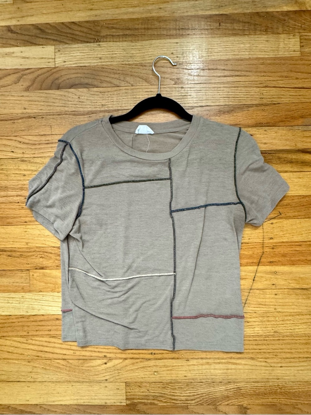 Storia Patchwork Seam Tee Exposed Stitch